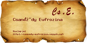 Csanády Eufrozina névjegykártya